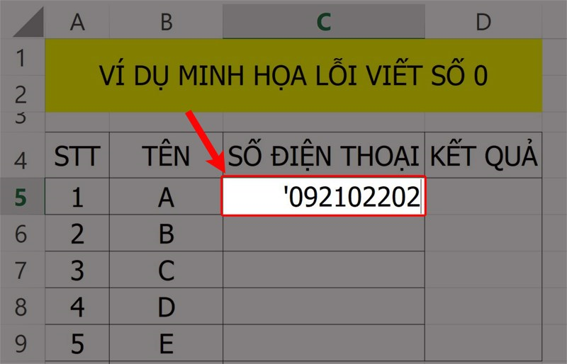 Khắc phục lỗi viết không được số 0 trong Excel