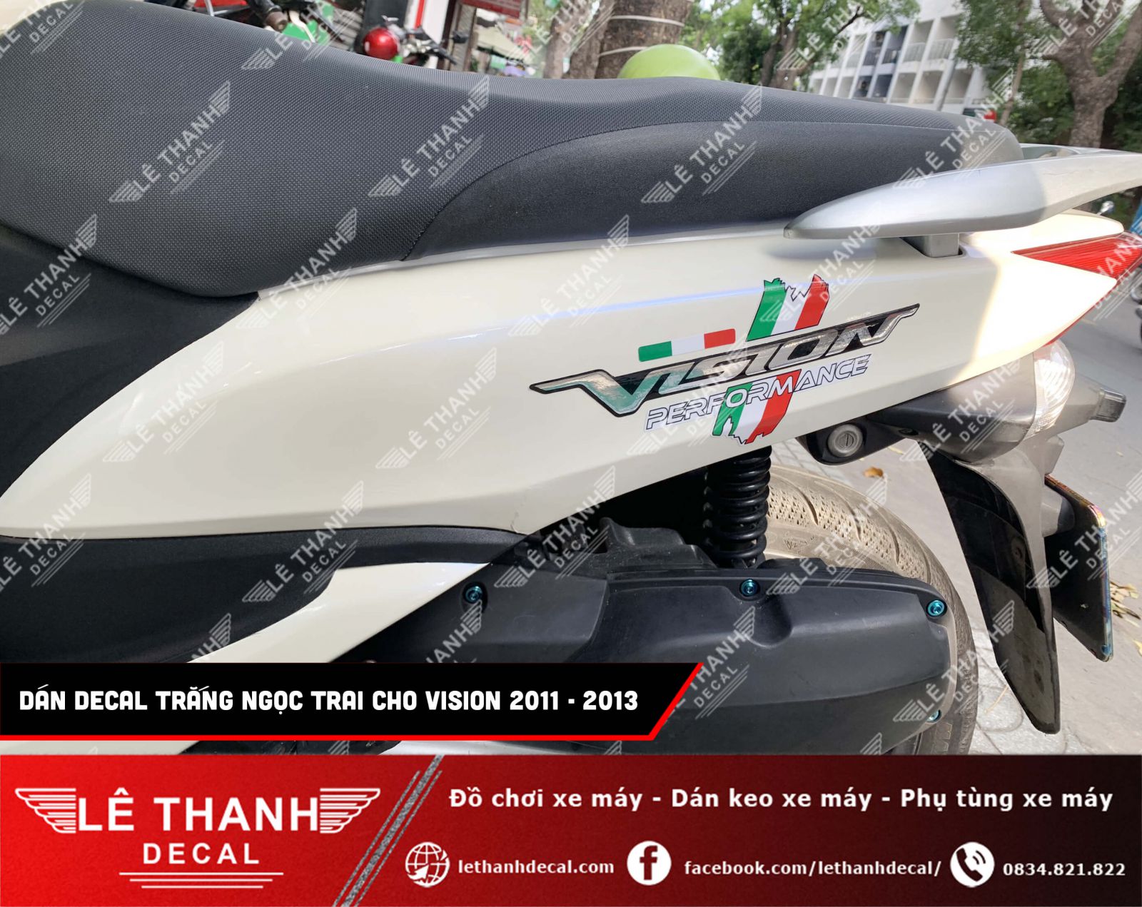 Dán decal đổi màu trắng ngọc trai Vision 2011 - 2013