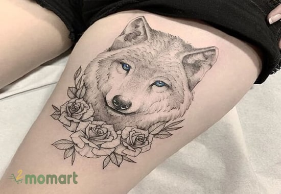 Các mẫu tattoo xăm chó sói và hoa hồng ấn tượng bởi sự hiện đại