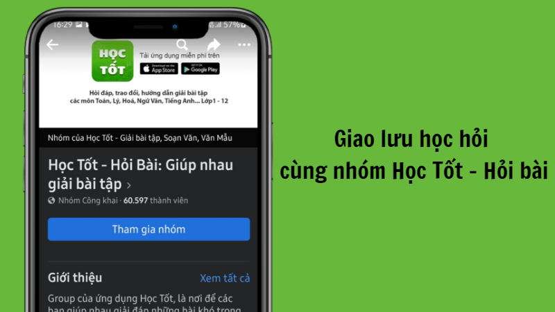 Tham gia nhóm Học Tốt - Hỏi đáp để giao lưu học hỏi