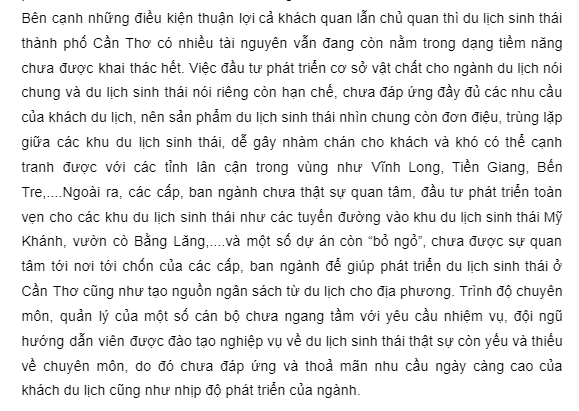 Kết luận cho bài tiểu luận về du lịch