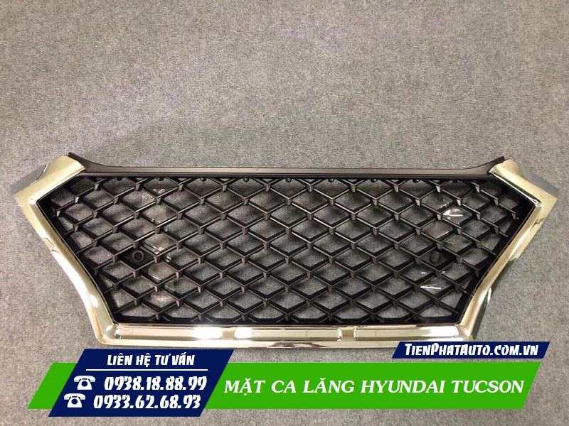 Mẫu mặt ca lăng cho xe Tucson 2019 - 2021 dạng lưới viền crom