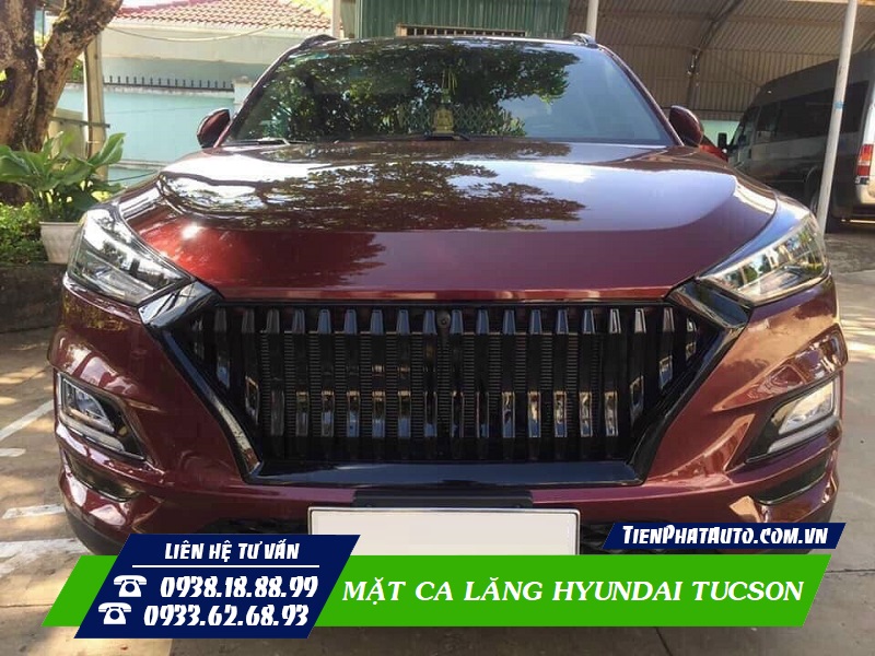 Mẫu ca lăng dạng kẻ sọc lắp đặt thực tế trên Hyundai Tucson 2019 - 2021