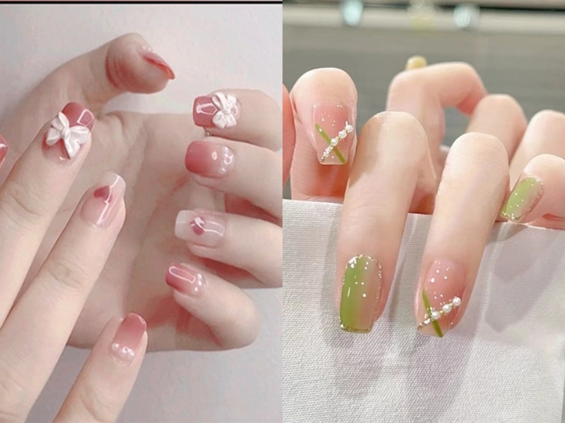 Nail cô dâu với phong cách Hàn Quốc