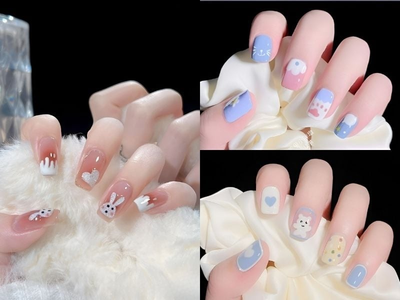 Mẫu nail hoạt hình đơn giản dễ thương