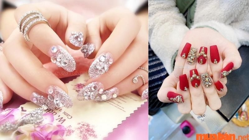 Mẫu nail đính đá đẹp phong cách Dubai