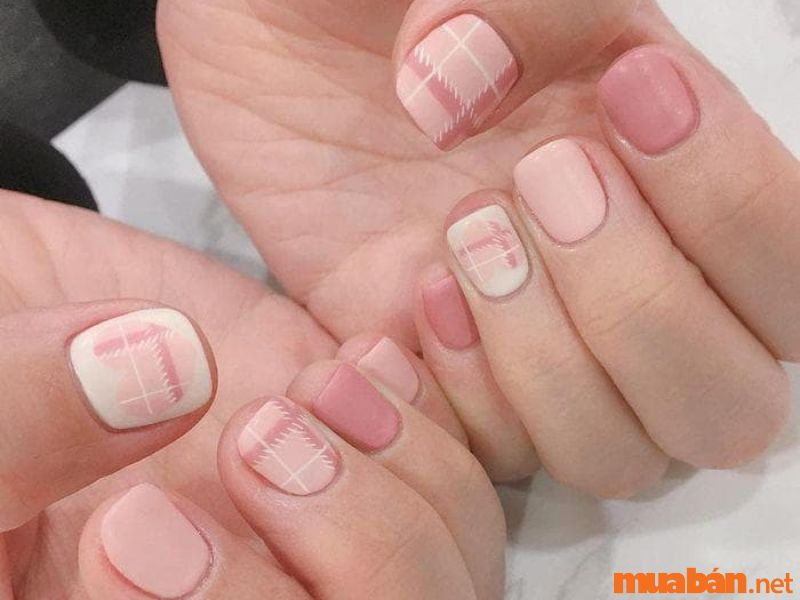 Mẫu nail ngắn màu pastel