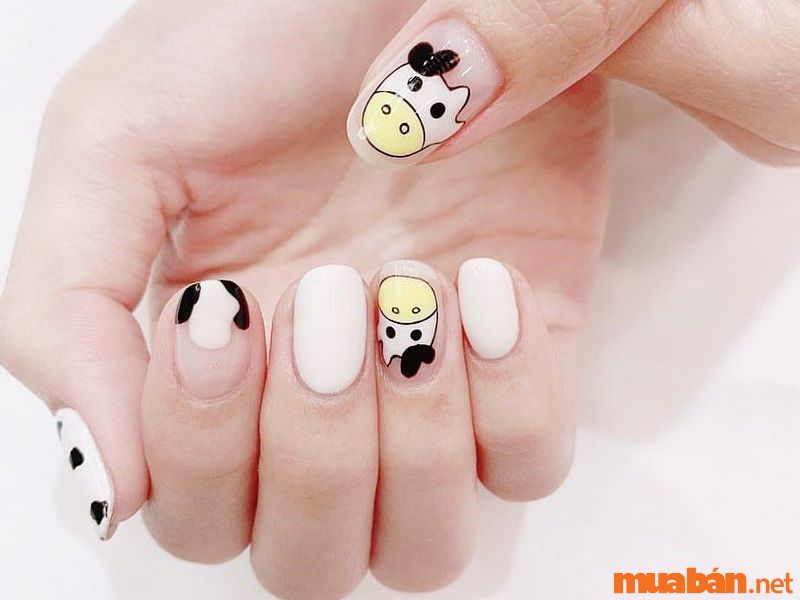 Mẫu nail ngắn hình ảnh động vật