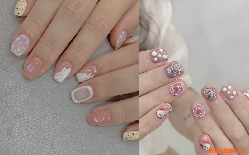 Mẫu nail ngắn đơn giản, xinh xắn