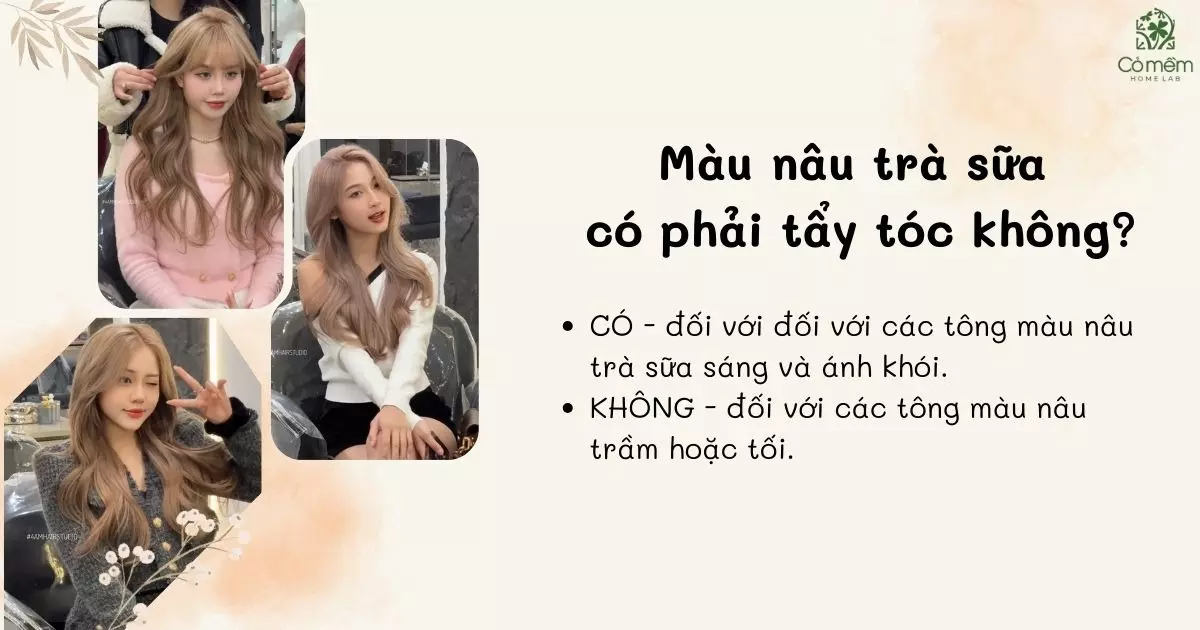 màu tóc nâu trà sữa