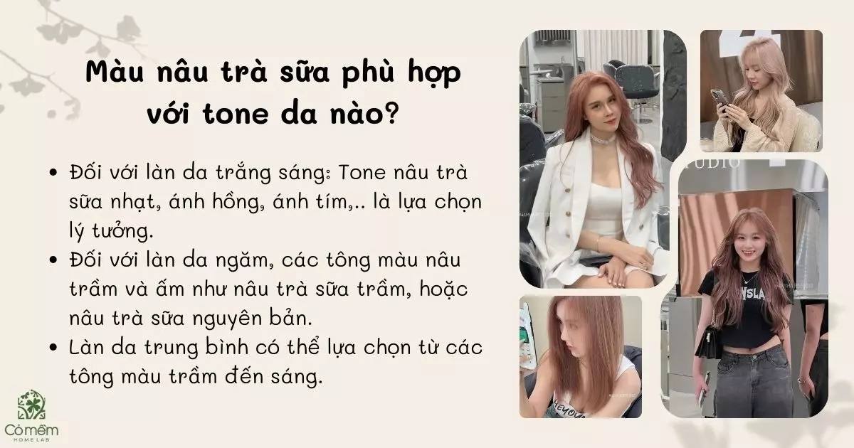 màu tóc nâu trà sữa