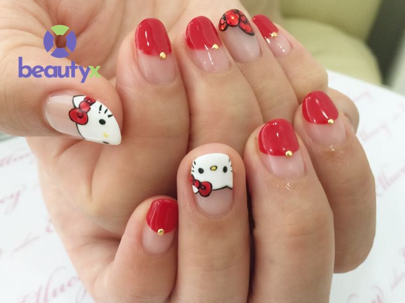 Móng tay Hello Kitty sẽ khiến bạn thêm phần nổi bật và năng động