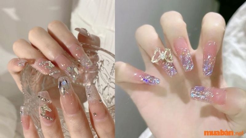 Mẫu nail sơn thạch nhũ