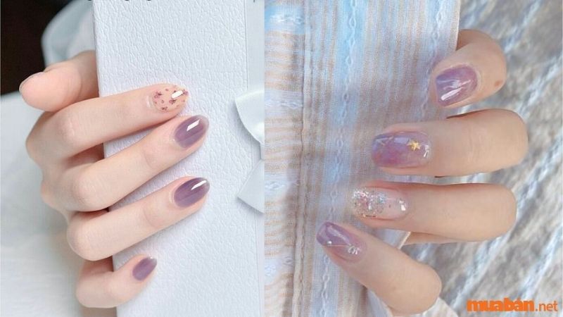 Mẫu nail sơn thạch tím