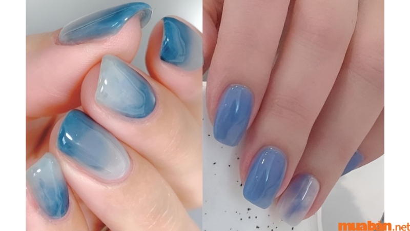 Mẫu nail thạch họa tiết bầu trời