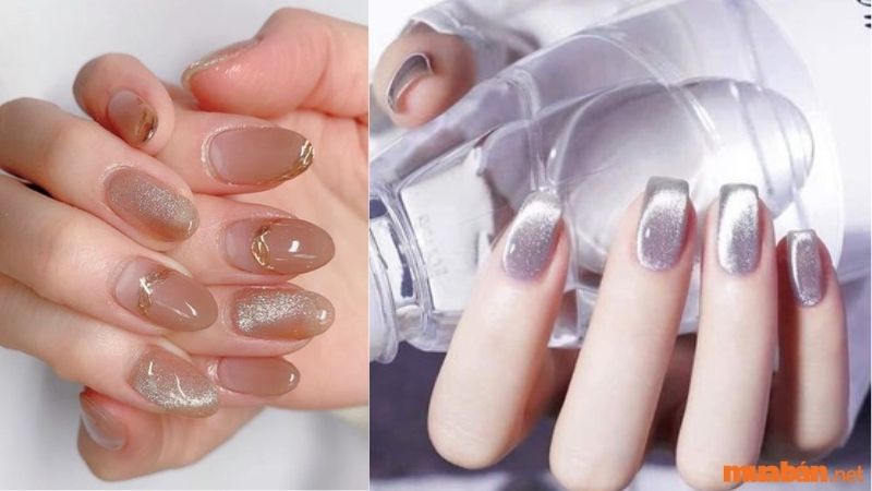 Mẫu nail màu thạch sơn mắt mèo