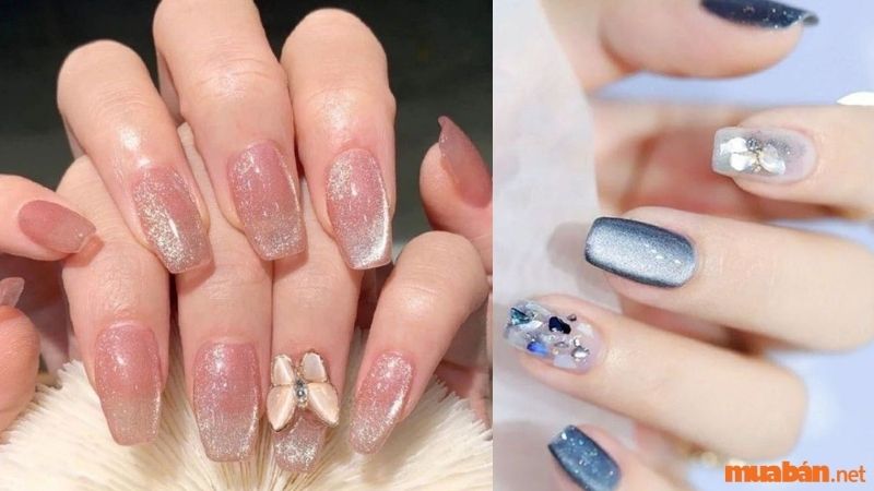 Mẫu nail màu thạch sơn mắt mèo