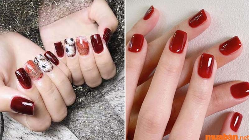 Mẫu nail thạch đỏ quyến rũ