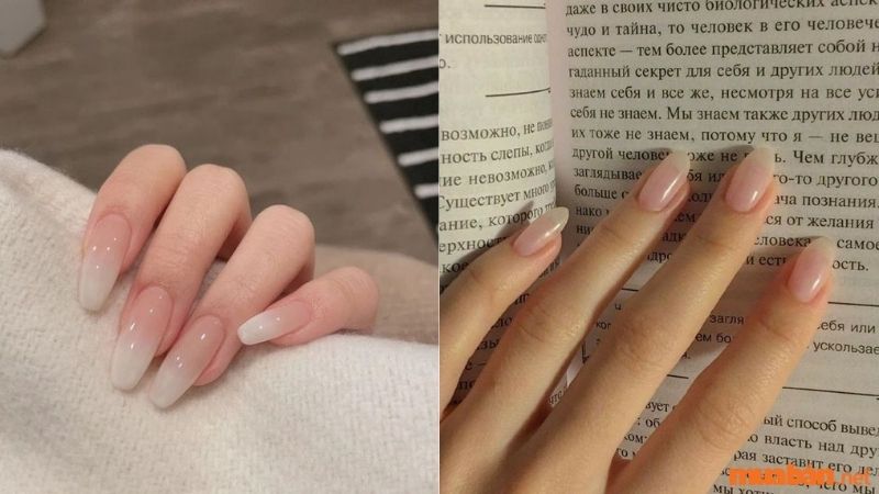 Mẫu nail sơn thạch màu trắng