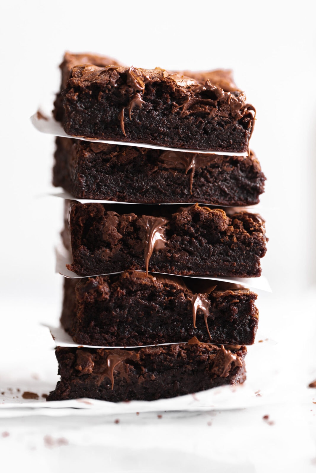 stack of nutella brownies