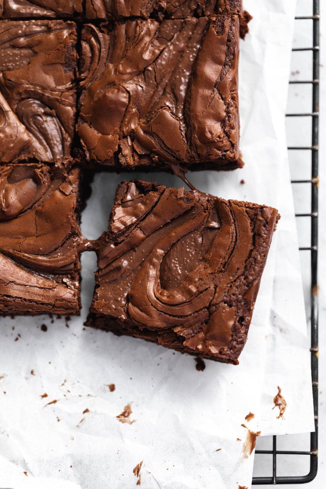 nutella brownies swirled with nutella