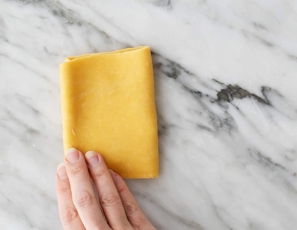 Rectangle of fresh pasta dough