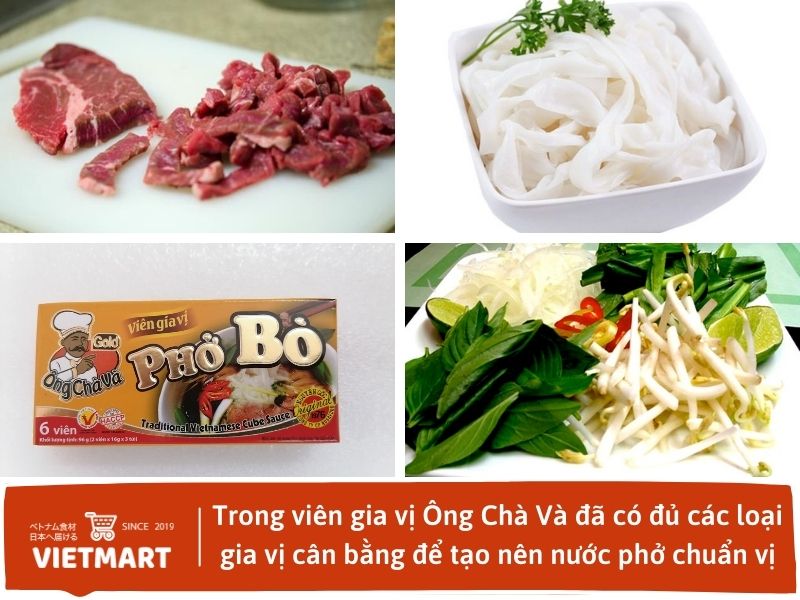 Viên gia vị phở bò Ông Chà Và - Vietmart - Siêu thị thực phẩm và gia vị Việt Nam tại Nhật Bản