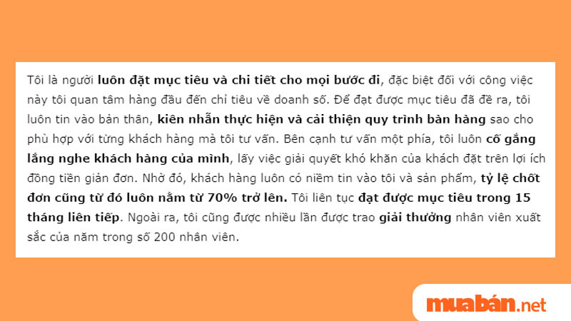 Mẫu đoạn PR đối với nhân viên bán hàng