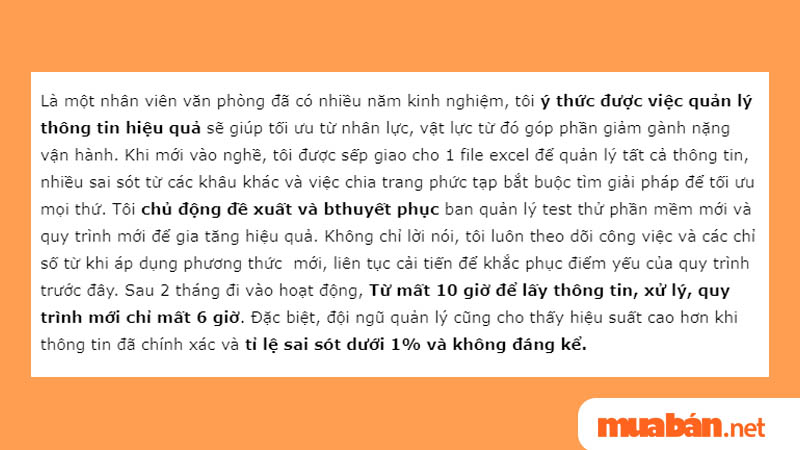 Mẫu đoạn PR đối với nhân viên văn phòng