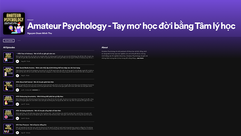 Bạn có thể trải nghiệm những hiện tượng tâm lý học qua kênh Podcast Amateur Psychology - Tay mơ học đời bằng Tâm lý học