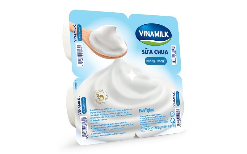 Sữa chua ăn Vinamilk Không đường 100g - Thùng 48 Hộp