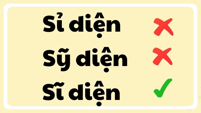 sỉ diện hay sĩ diện hay sỹ diện đúng chính tả