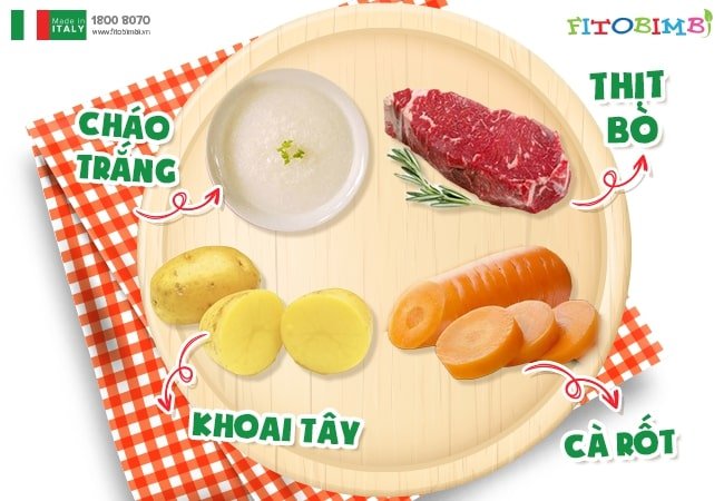 Cháo thịt bò khoai tây cà rốt