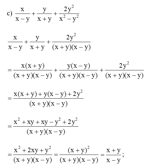 A+B=frac{5x+2}{3y}+ frac{x-1}{3y}=frac{5x+2+x-1}{3y}=frac{6x+1}{3y}