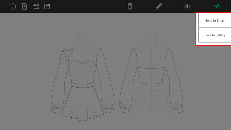 Lưu mẫu thiết kế về thiết bị hoặc gửi email