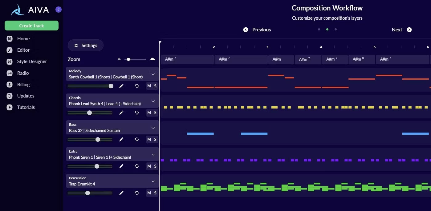 Chỉnh sửa bài hát trong Soundraw