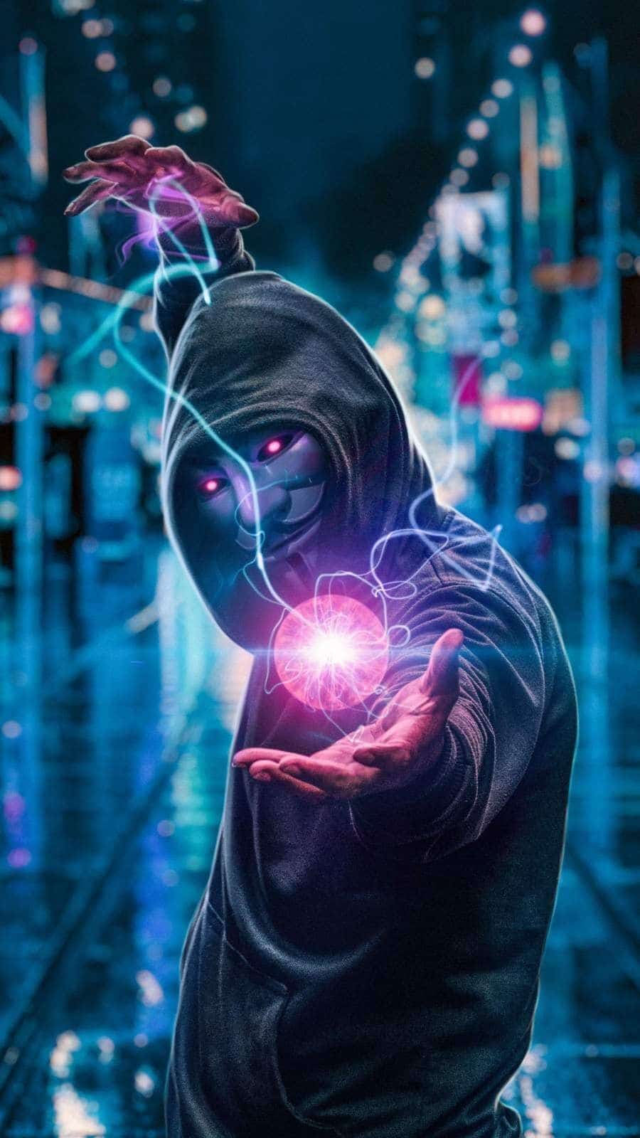 Ảnh mặt nạ hacker Anonymous thể hiện sức mạnh tuyệt đối của mình.