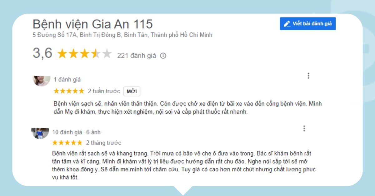 Phản hồi về Bệnh viện Tâm Anh từ khách hàng thăm khám