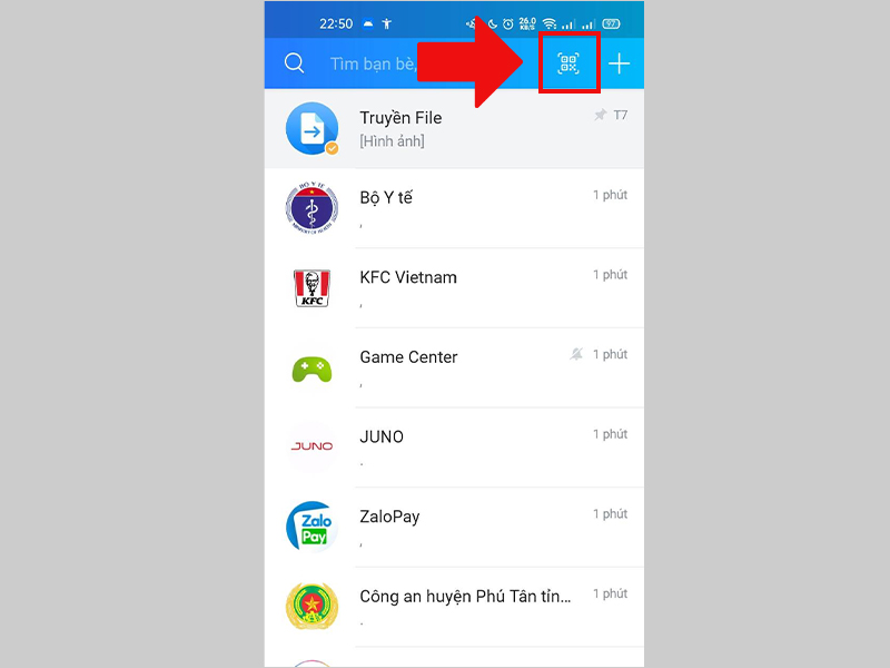 Sử dụng trình duyệt mã QR trên Zalo với điện thoại của bạn để quét mã trên máy tính