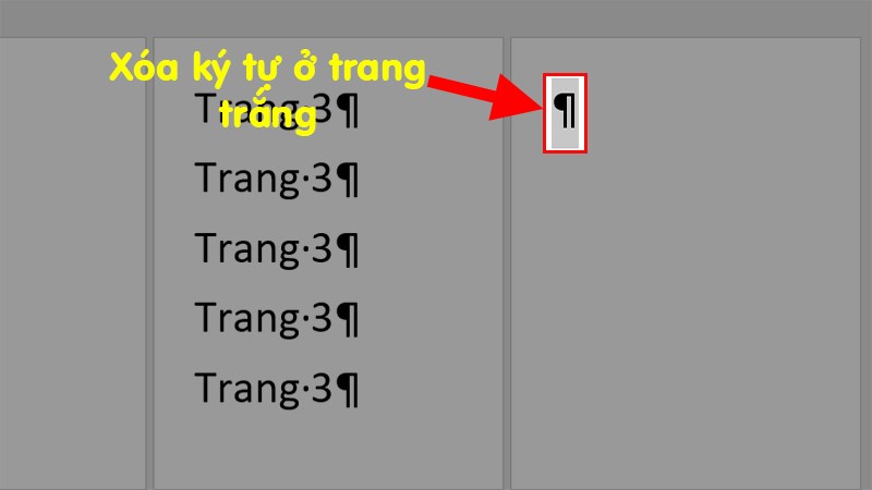 Thực hiện xóa các ký tự ¶ hiện lên để xóa trang trắng trong Word