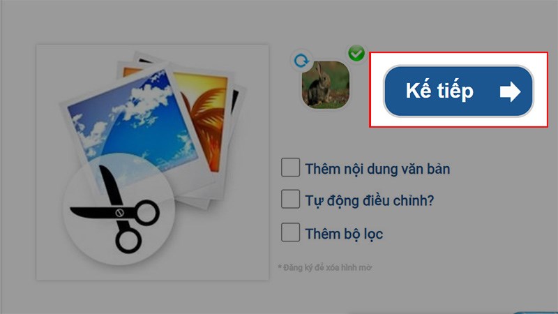 Chọn Kế tiếp