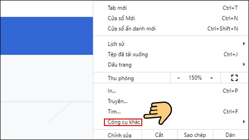 Sau đó bạn chọn vào Công cụ khác