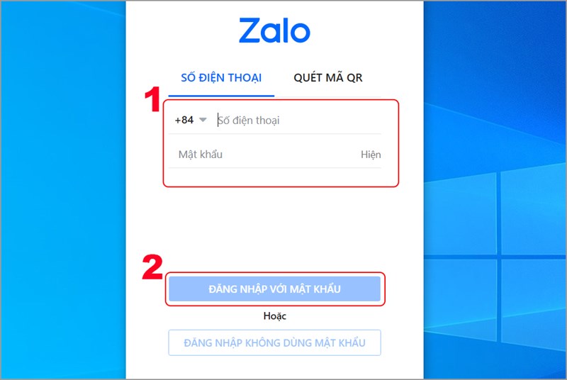 Đăng nhập Zalo trên máy tính