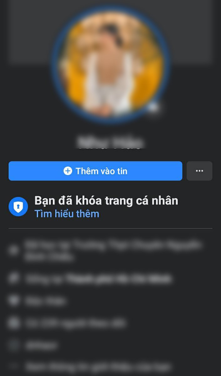 Trang cá nhân đã bị khóa