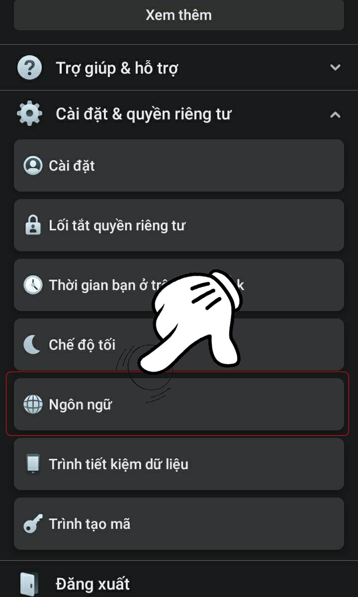 Chọn ngôn ngữ