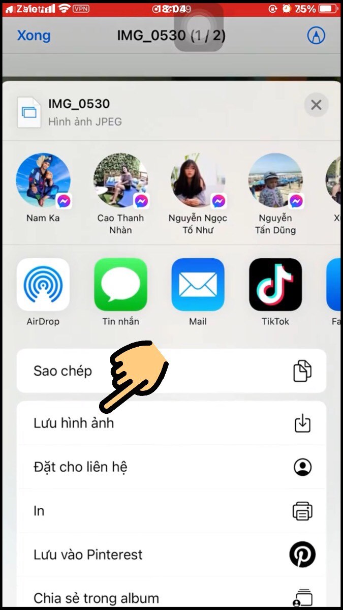 Chọn Lưu hình ảnh