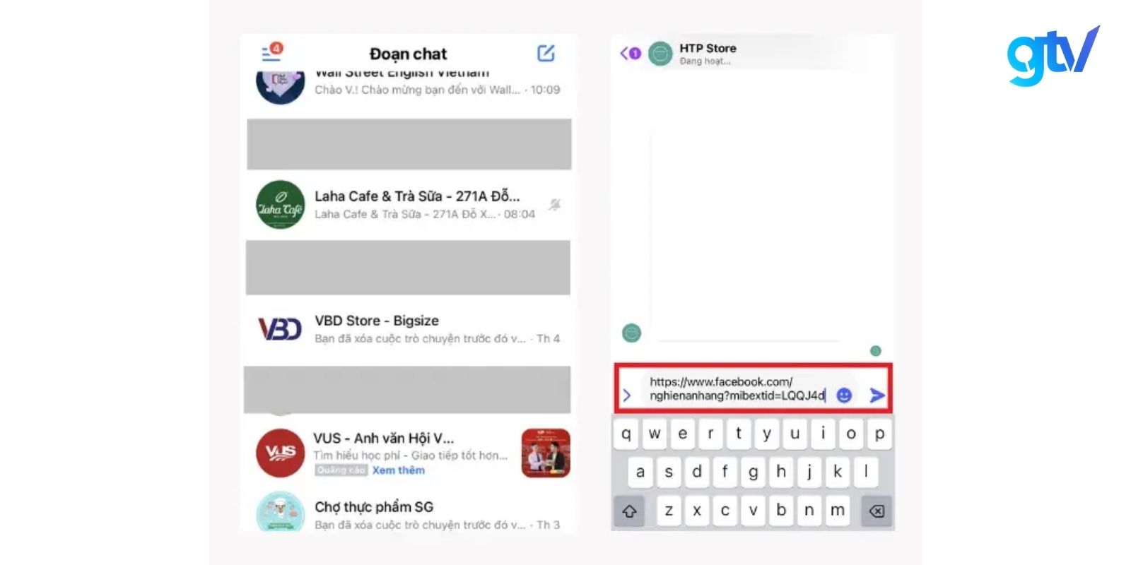 Vào Messenger và dán liên kết Fanpage mời bạn bè thích trang