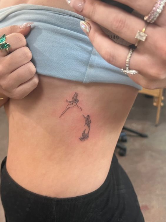 kết hợp độc đáo tattoo nàng tiên cá và cô gái