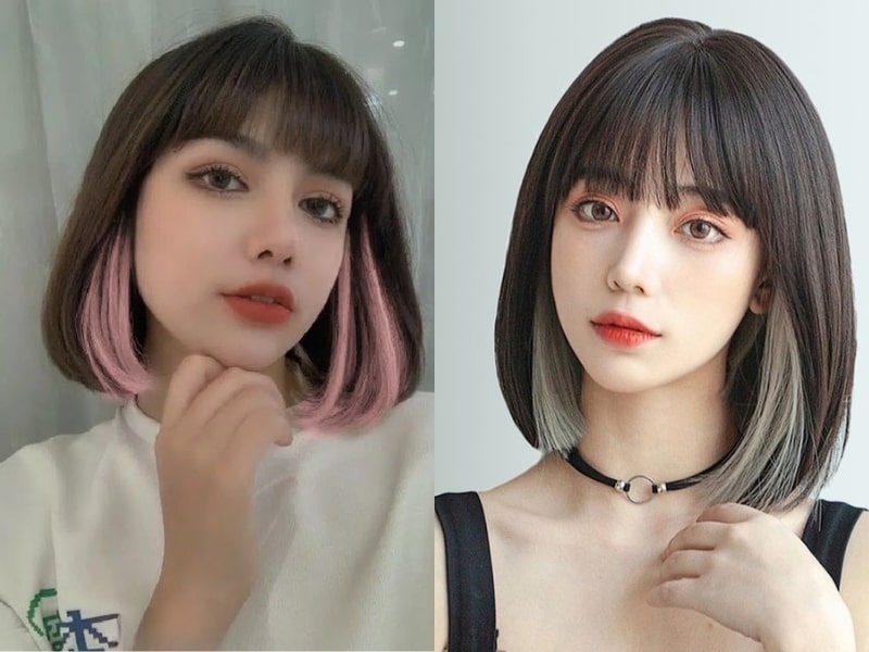 Tóc ngắn nữ highlight cùng Lisa Black Pink