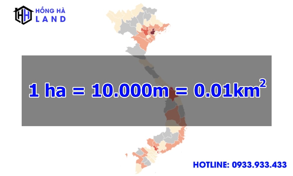 1 ha bằng bao nhiêu km2